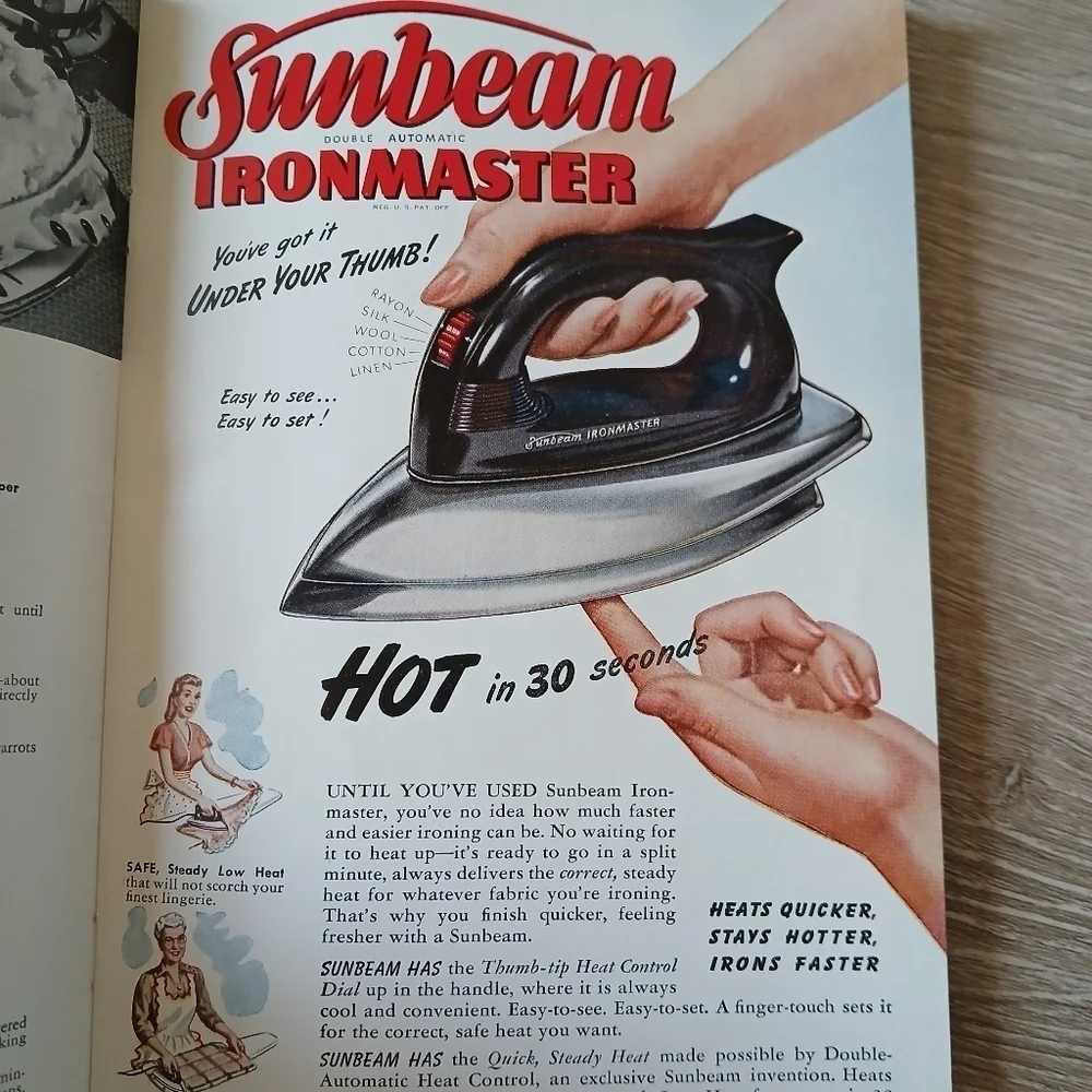 Vintage Sunbeam Automatic Mixmaster, 1948 Edition in Classic White Booklet